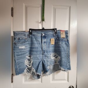Levi's Light Blue Distressed Cutoff Jean Shorts